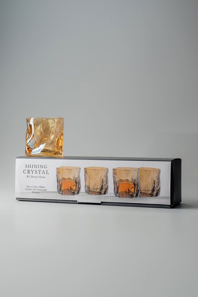 Комплект стаканов Оранжевый Стаканы Стеклянная посуда Для дома Олд фэшн Стаканы Посуда для напитков HoReCa