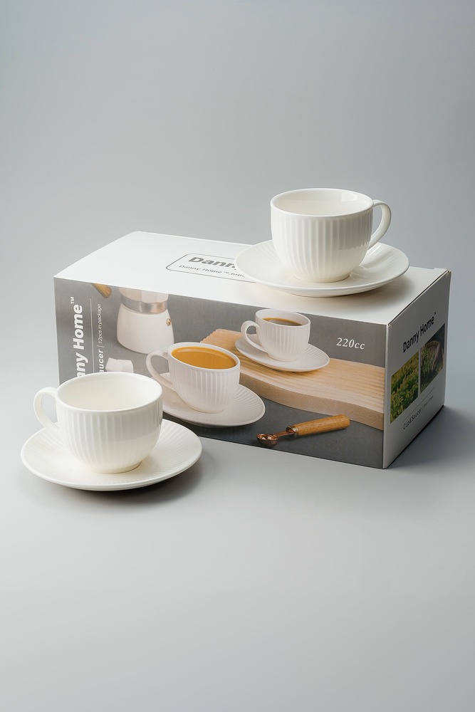 Чайная пара Белый Чайные пары Столовая посуда Столовая Для дома Чайные пары Чашки и кружки Посуда для напитков HoReCa