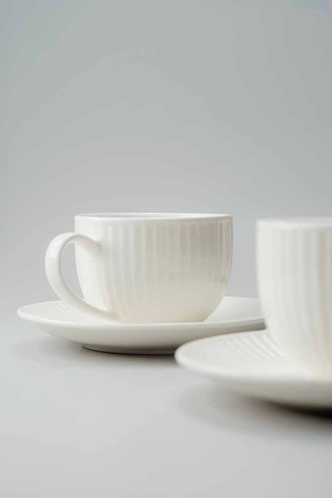 Чайная пара Белый Чайные пары Столовая посуда Столовая Для дома Чайные пары Чашки и кружки Посуда для напитков HoReCa