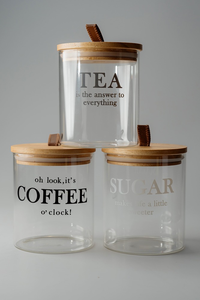 Комплект банок для хранения Прозрачный Хранение Кухня Для дома