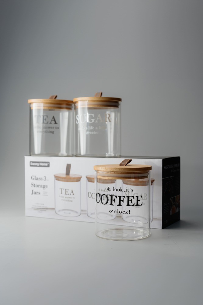 Комплект банок для хранения Прозрачный Хранение Кухня Для дома