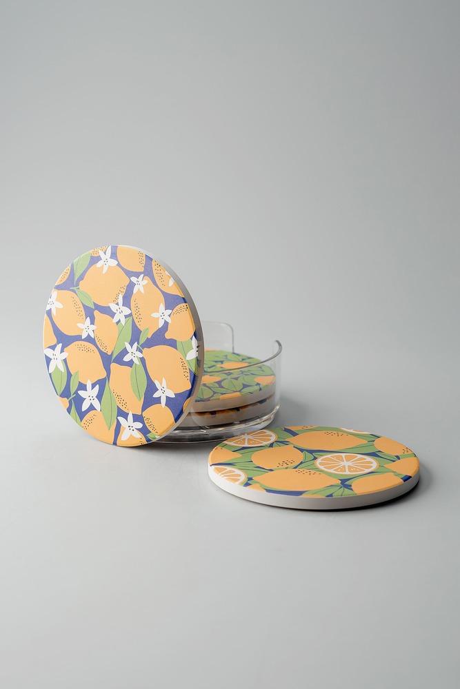 Комплект подстаканников Желтый Предметы сервировки Столовая Для дома