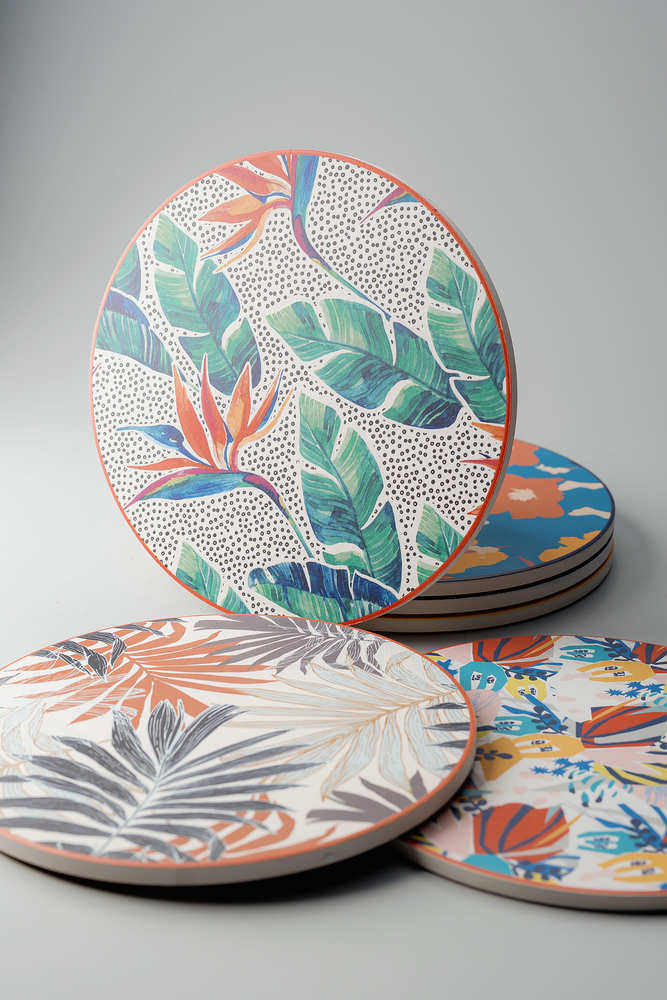 Подставка под горячее цветы Синий Предметы сервировки Столовая Для дома