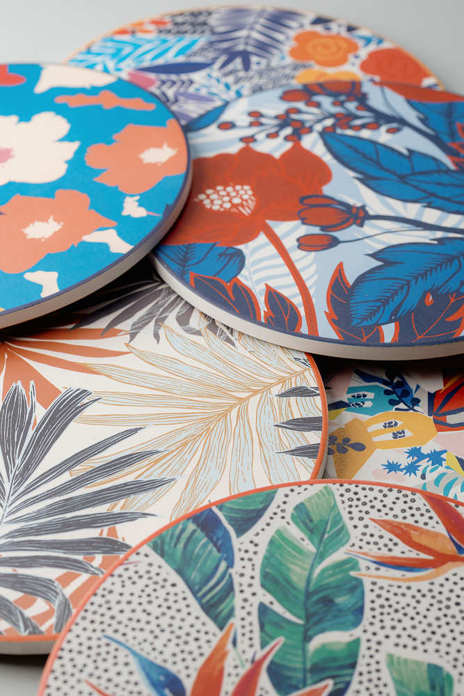 Подставка под горячее пальмы Бежевый Предметы сервировки Столовая Для дома