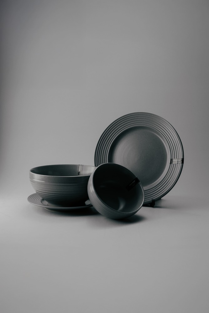 Обеденная тарелка Серый Обеденные тарелки Тарелки Столовая посуда Столовая посуда и предметы сервировки HoReCa