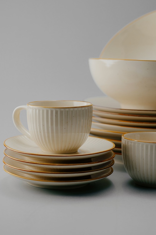 Комплект из 26 предметов на 6 персон Бежевый Наборы посуды Столовая посуда Столовая Для дома