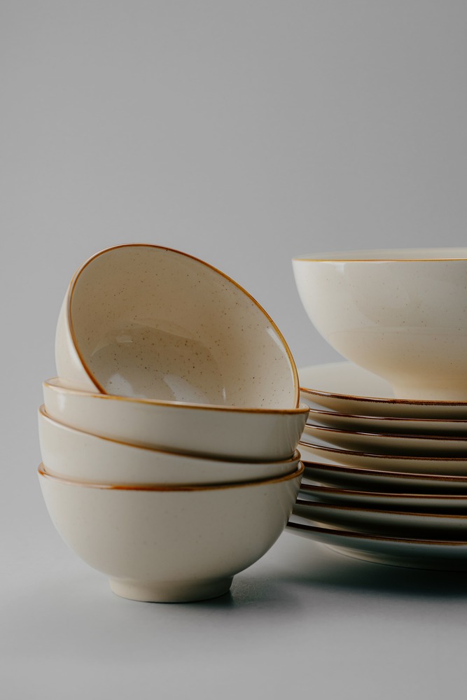 Комплект из 19 предметов на 6 персон Бежевый Наборы посуды Столовая посуда Столовая Для дома