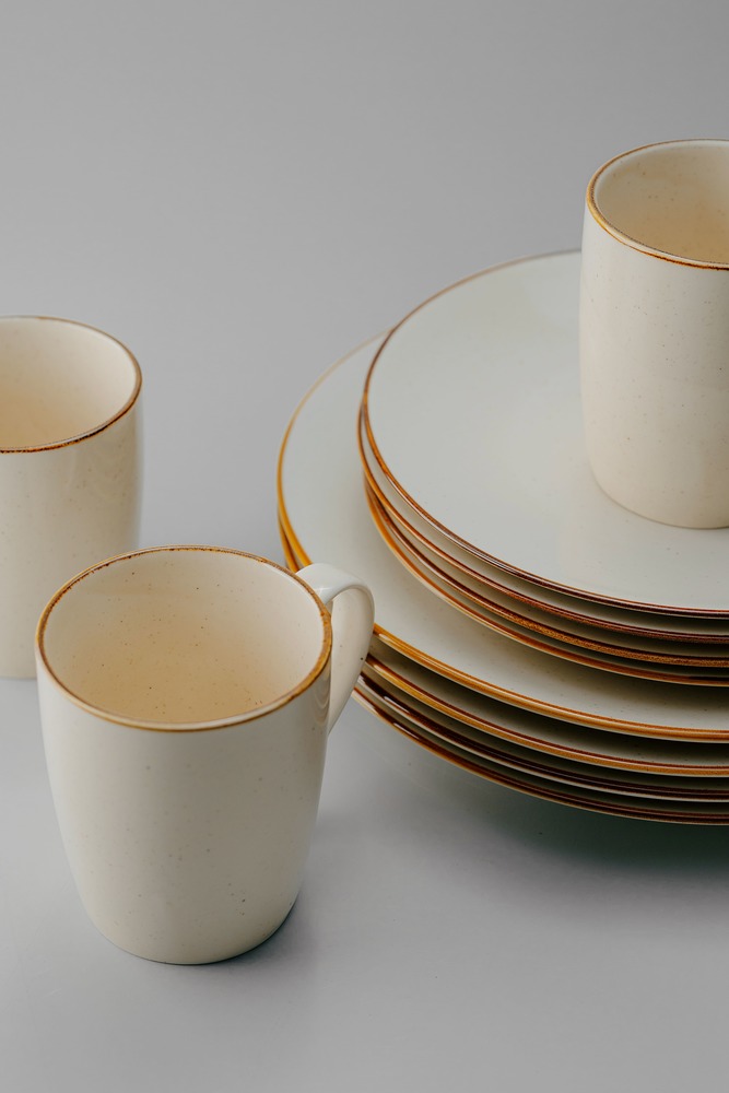 Комплект из 18 предметов на 6 персон Бежевый Наборы посуды Столовая посуда Столовая Для дома