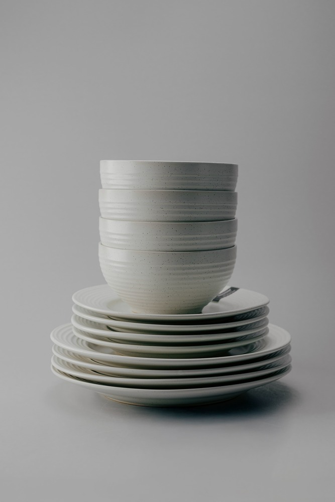 Комплект из 12 предметов на 4 персоны Серый Наборы посуды Столовая посуда Столовая Для дома