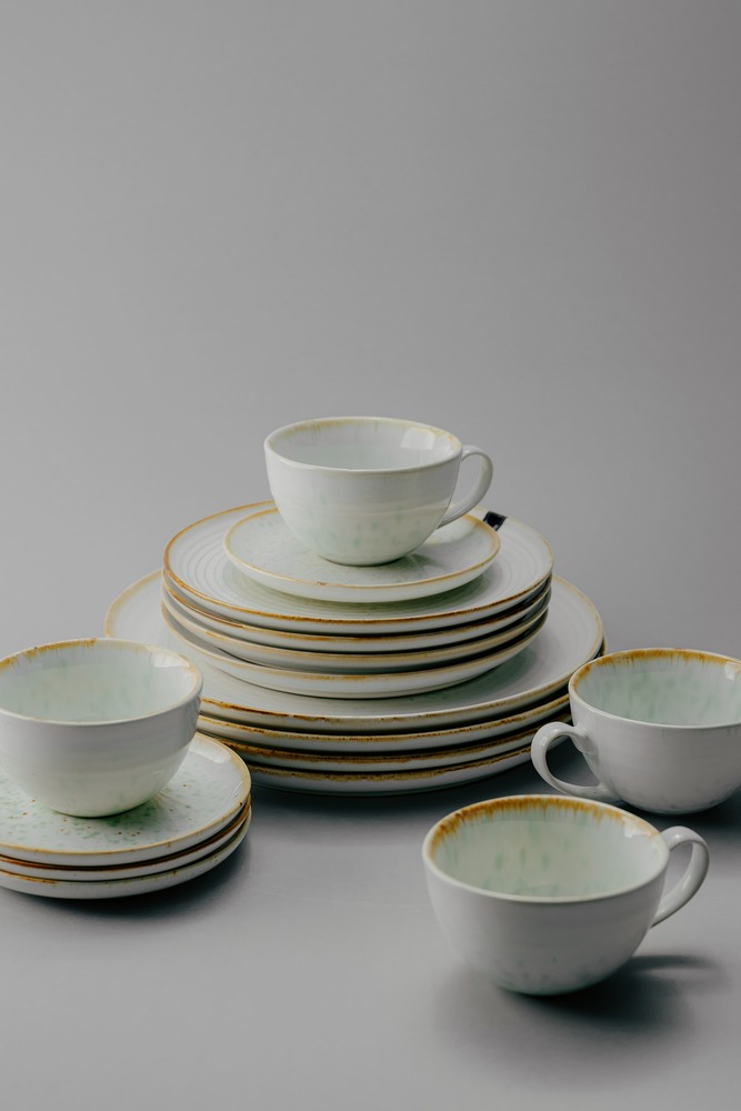 Комплект из 24 предмета на 6 персон Бирюзовый Наборы посуды Столовая посуда Столовая Для дома