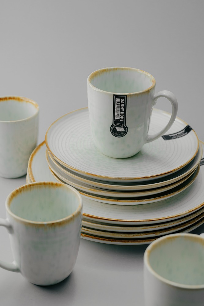 Комплект из 18 предметов на 6 персон Бирюзовый Наборы посуды Столовая посуда Столовая Для дома