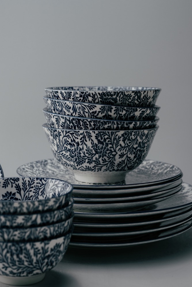 Комплект из 17 предметов на 4 персоны Синий Наборы посуды Столовая посуда Столовая Для дома