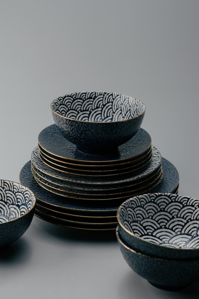 Комплект из 17 предметов на 4 персоны Синий Наборы посуды Столовая посуда Столовая Для дома