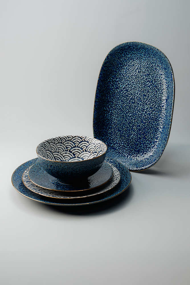 Комплект из 25 предметов на 6 персон Синий Наборы посуды Столовая посуда Столовая Для дома