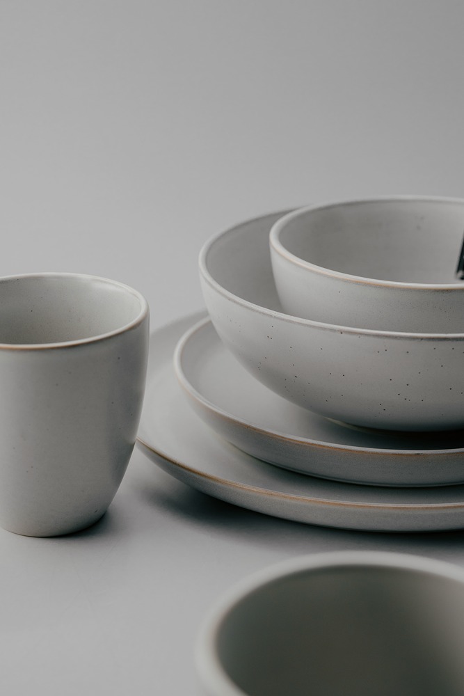 Комплект из 17 предметов на 4 персоны Серый Наборы посуды Столовая посуда Столовая Для дома