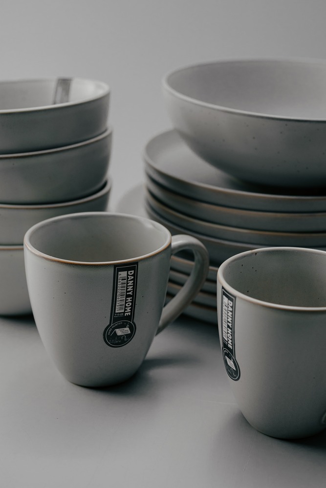 Комплект из 25 предметов на 6 персон Серый Наборы посуды Столовая посуда Столовая Для дома