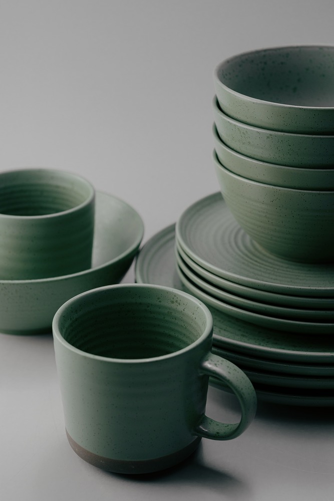 Комплект из 25 предметов на 6 персон Зеленый Наборы посуды Столовая посуда Столовая Для дома