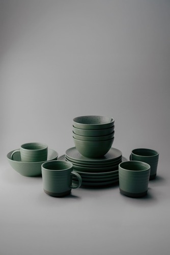 Комплект из 25 предметов на 6 персон Зеленый Наборы посуды Столовая посуда Столовая Для дома