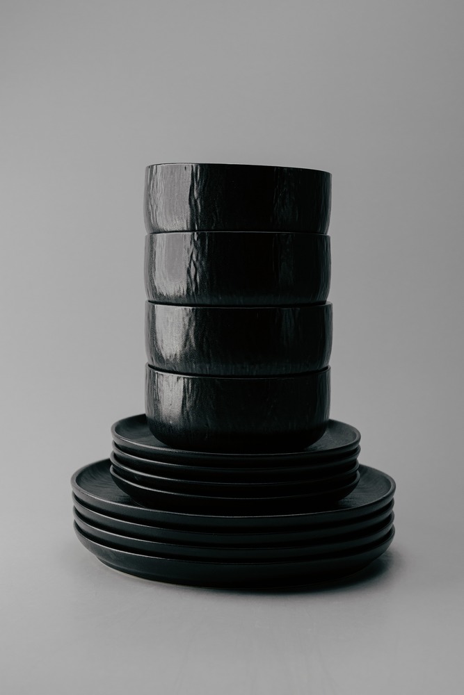 Комплект из 12 предметов на 4 персоны Черный Наборы посуды Столовая посуда Столовая Для дома