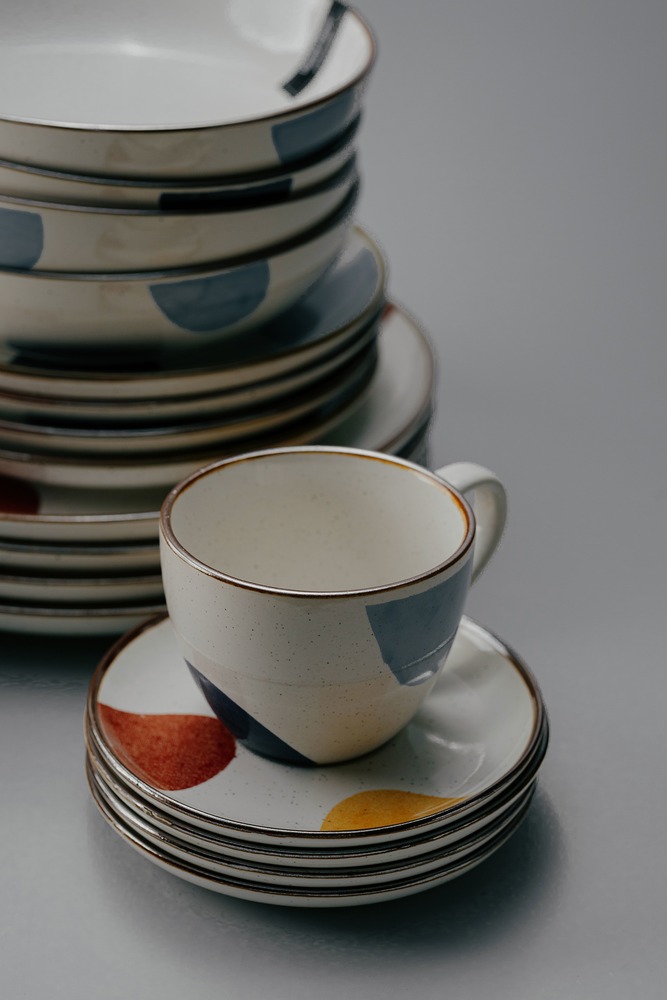 Комплект из 32 предметов на 6 персон Серый Наборы посуды Столовая посуда Столовая Для дома