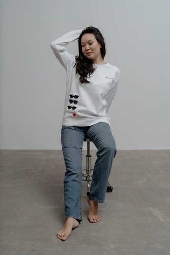 Толстовка Белый Толстовки Одежда Женщинам