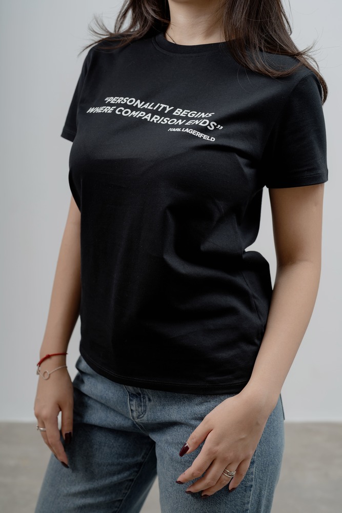 Футболка Черный Футболки Одежда Женщинам