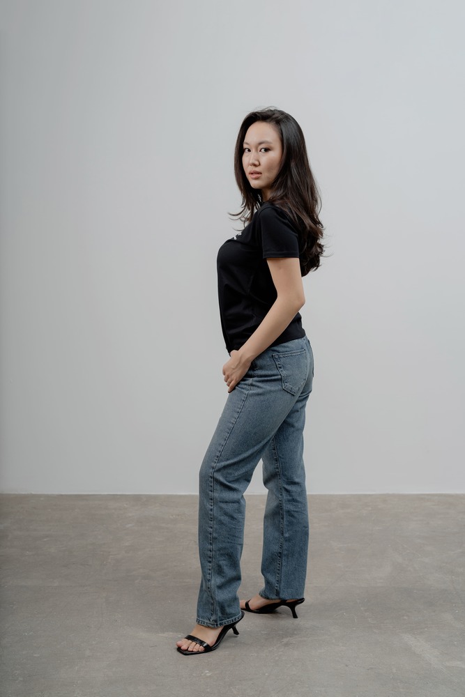 Футболка Черный Футболки Одежда Женщинам