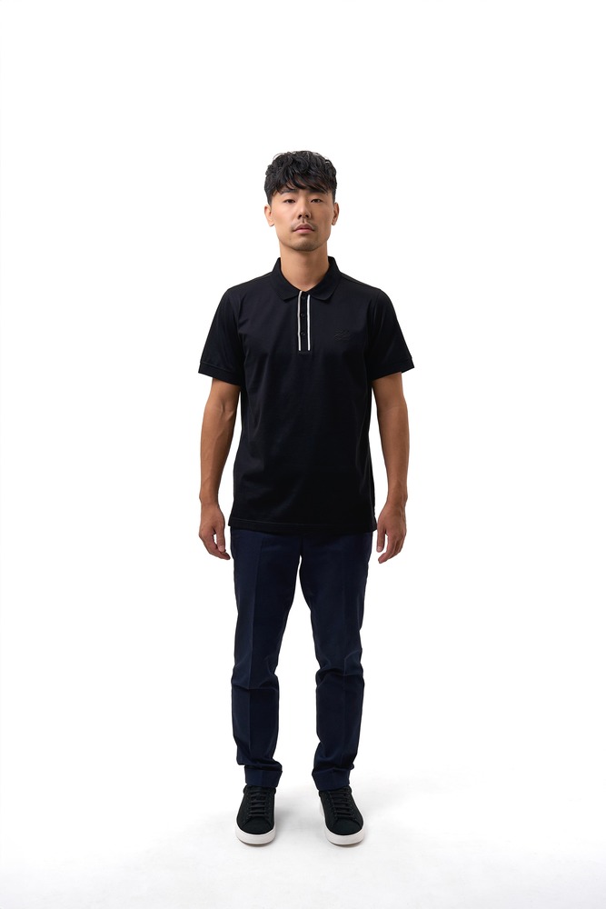 Поло Черный Поло Одежда Мужчинам