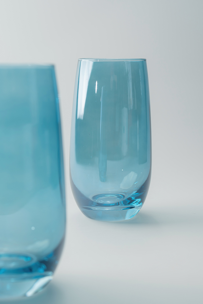 Комплект стаканов Светло-синий Стаканы Стеклянная посуда Для дома Хайболы Стаканы Посуда для напитков HoReCa