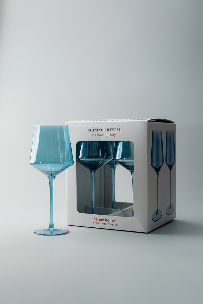 Комплект бокалов Светло-синий Бокалы Стеклянная посуда Для дома