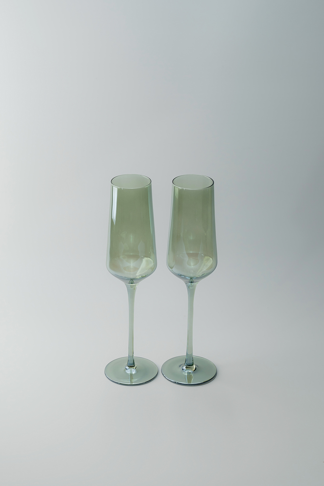 Комплект бокалов Зеленый Бокалы Стеклянная посуда Для дома Фужеры для шампанского Бокалы и фужеры Посуда для напитков HoReCa