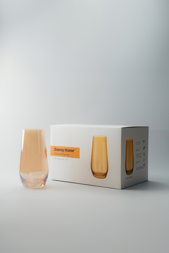 Комплект стаканов Оранжевый Стаканы Стеклянная посуда Для дома Хайболы Стаканы Посуда для напитков HoReCa