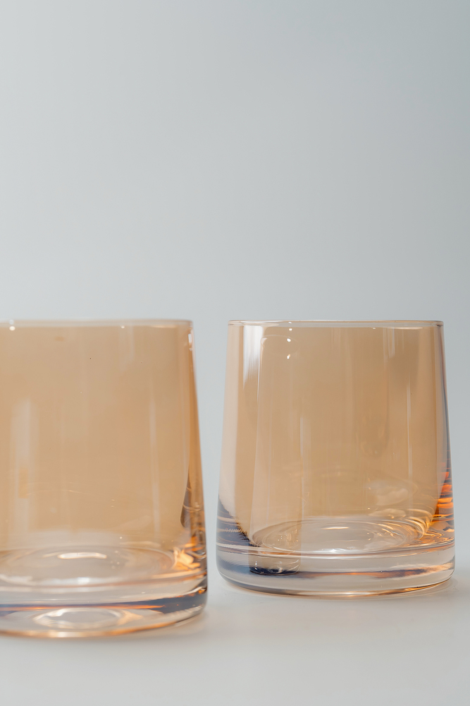 Комплект стаканов Оранжевый Стаканы Стеклянная посуда Для дома Олд фэшн Стаканы Посуда для напитков HoReCa