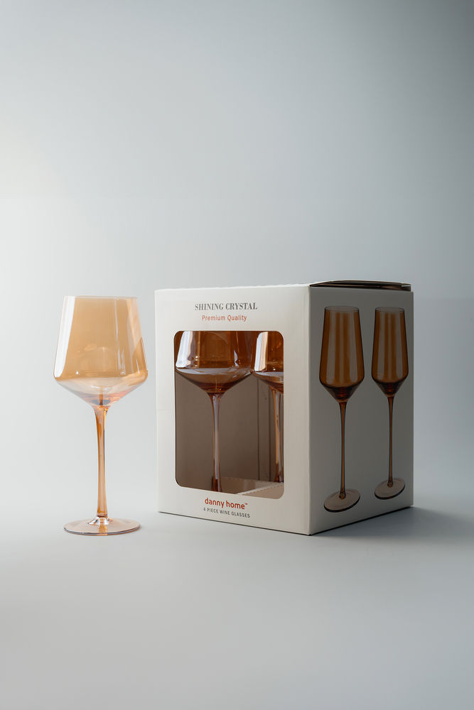 Комплект бокалов Оранжевый Бокалы Стеклянная посуда Для дома Бокалы для вина Бокалы и фужеры Посуда для напитков HoReCa