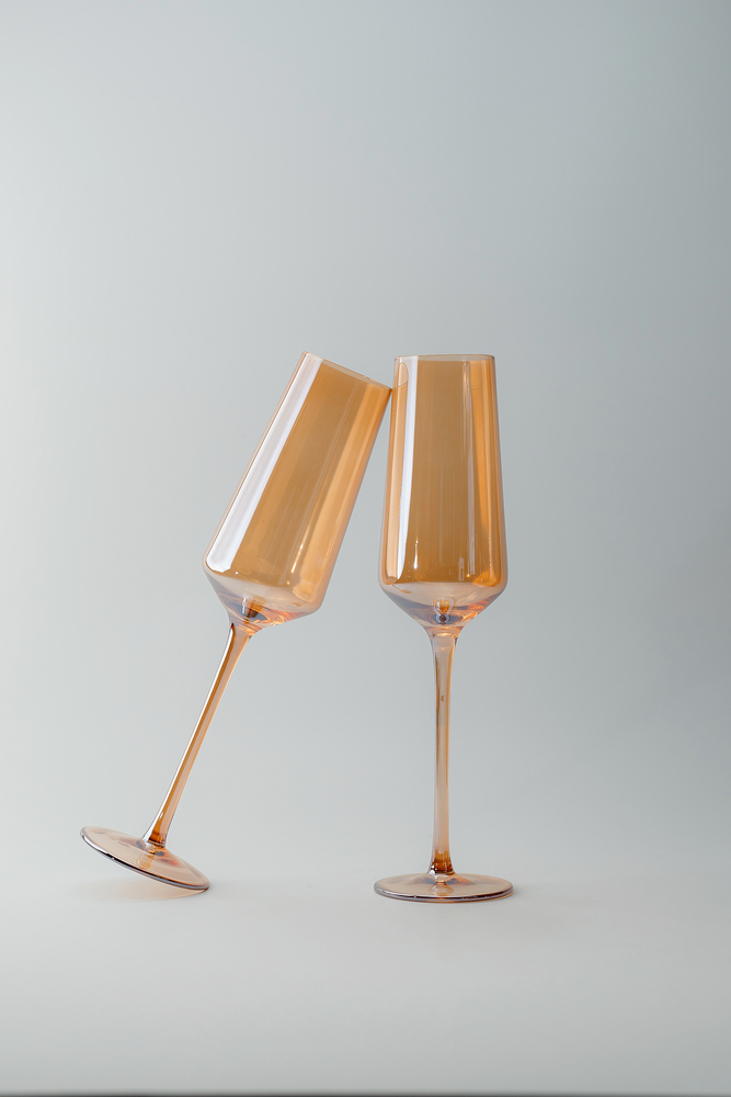 Комплект бокалов Оранжевый Бокалы Стеклянная посуда Для дома Фужеры для шампанского Бокалы и фужеры Посуда для напитков HoReCa