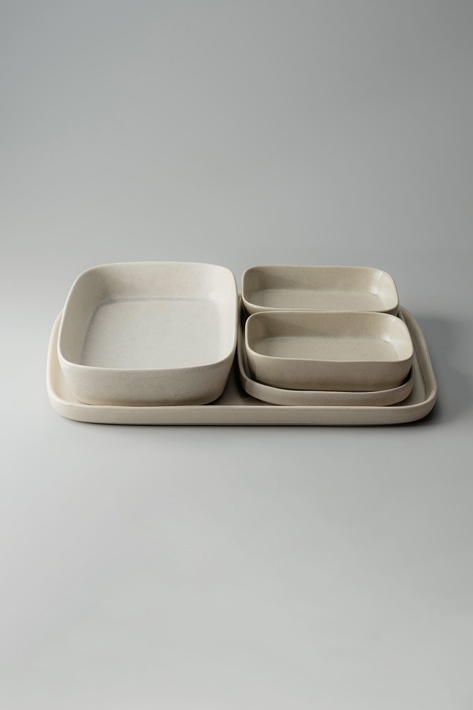 Сервировочный комплект Бежевый Блюда и салатницы Столовая посуда Столовая Для дома Сервировочные блюда Блюда Столовая посуда Столовая посуда и предметы сервировки HoReCa