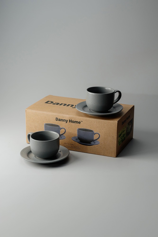 Чайная пара Серый Чайные пары Столовая посуда Столовая Для дома Чайные пары Чашки и кружки Посуда для напитков HoReCa