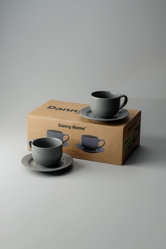 Чайная пара Серый Чайные пары Столовая посуда Столовая Для дома Чайные пары Чашки и кружки Посуда для напитков HoReCa