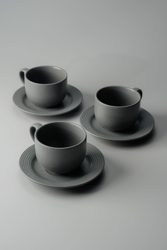 Чайная пара Серый Чайные пары Столовая посуда Столовая Для дома Чайные пары Чашки и кружки Посуда для напитков HoReCa