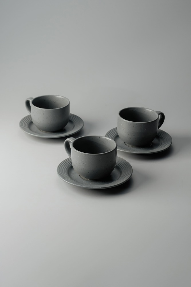Чайная пара Серый Чайные пары Столовая посуда Столовая Для дома Чайные пары Чашки и кружки Посуда для напитков HoReCa
