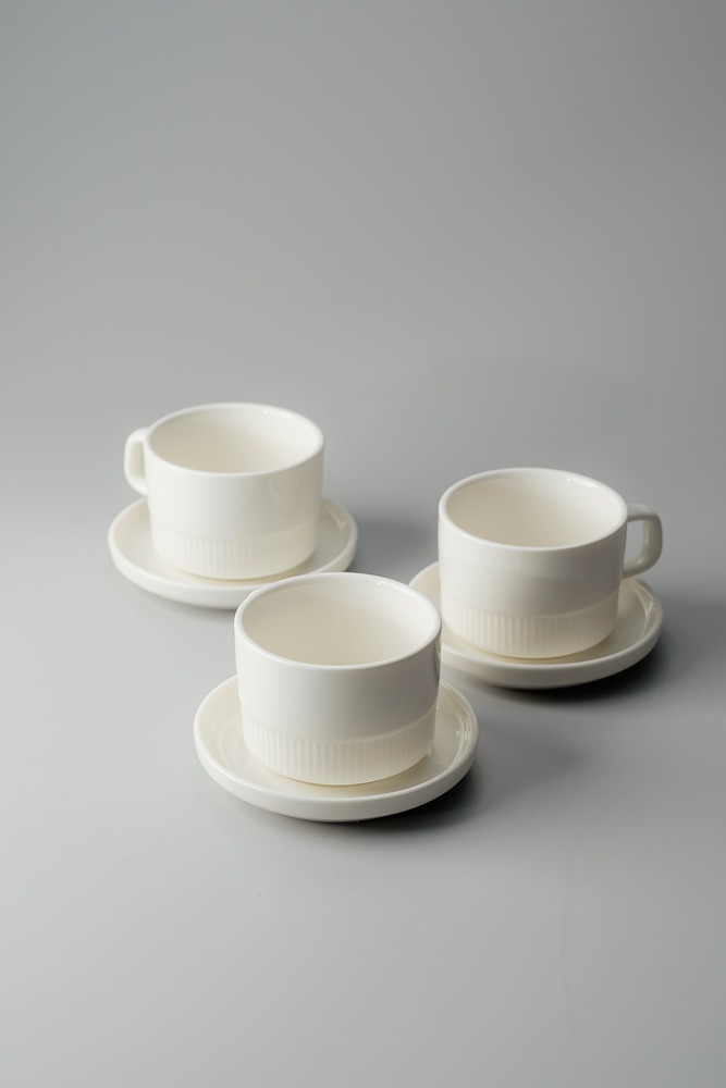 Чайная пара Белый Чайные пары Столовая посуда Столовая Для дома Чайные пары Чашки и кружки Посуда для напитков HoReCa